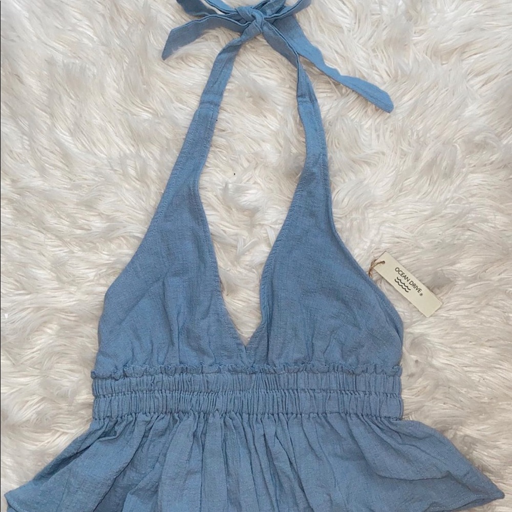 NEW Women’s Blue Halter Top Ocean Drive Boutique